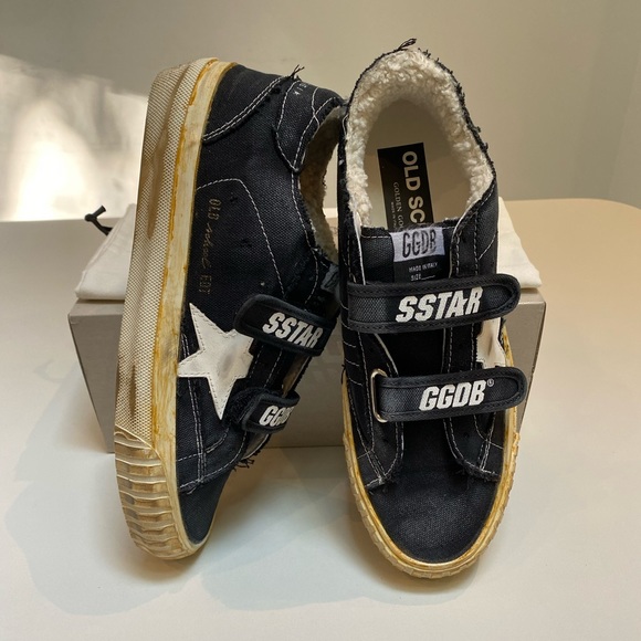 Golden Goose High Old School Classic Canvas Black Sneaker Shearling sz 40 NIB - Picture 11 of 13